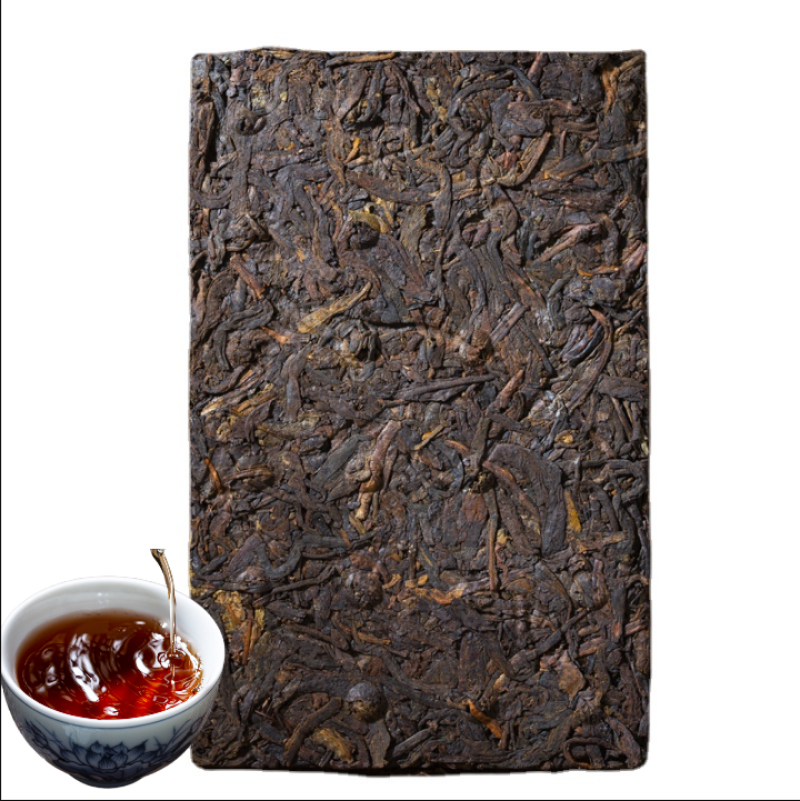 HelloYoung Puerh Ripe Tea Brick Amber Gold Brick Menghai Ancient Tree Tea 250g/8.8OZ