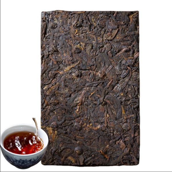 HelloYoung Puerh Ripe Tea Brick Amber Gold Brick Menghai Ancient Tree Tea 250g/8.8OZ