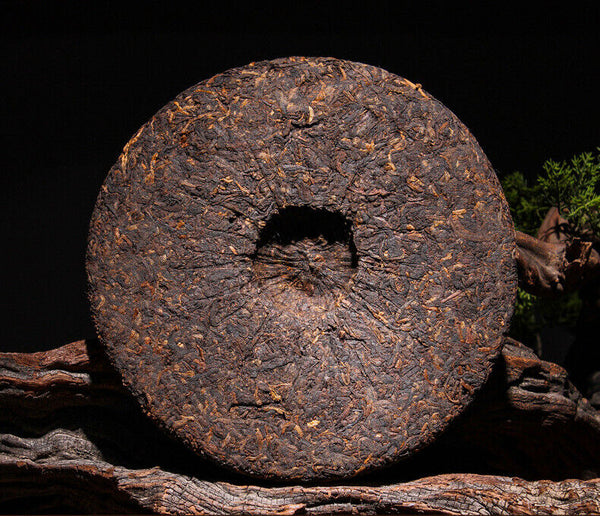 HelloYoung 357g Yunnan Pu'er Ripe Tea Cake Menghai Ancient Golden Bud Ripe Tea Cake Ripe Pu