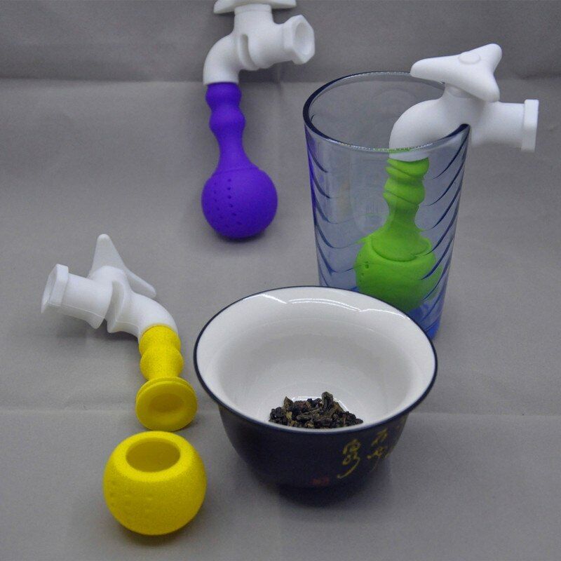 Handle Filter Silicone Faucet Tea Bags Infuser Tea Strainers Diffuser Flower Tea