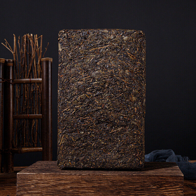 HelloYoung 1kg Anhua Black Tea Golden Flower Hand-Constructed Porcelain Brick Tea Tientsin