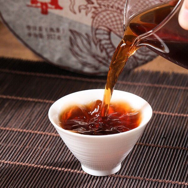 HelloYoung Ripe Puerh Tea Yunnan Menghai Lao Banzhang Pu'er Tea 357g Pu'er Tea Cake