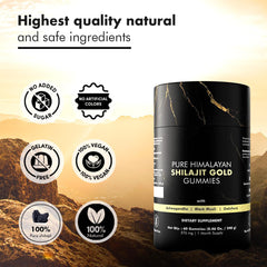 Pure Himalayan Shilajit Gold Gummies with Black Seed Oil 60 Gummies