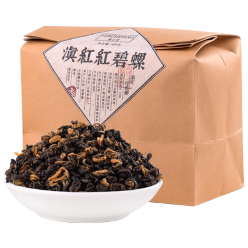 500g Yunnan Dian Hong Fengqing Black Tea Loose Leaf Bi Luo TeaHealthy
