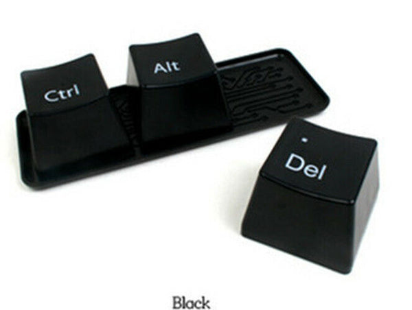 3Pcs/Set Coffee Tea Cup Keyboard Box Ctrl+Alt+Del  Suger Container Jar Cup+Tray
