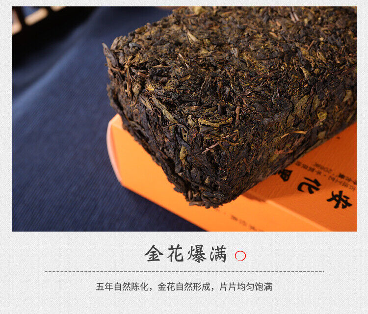 HelloYoung 208g Hunan Anhua black tea authentic golden flower hand-built por brick tea
