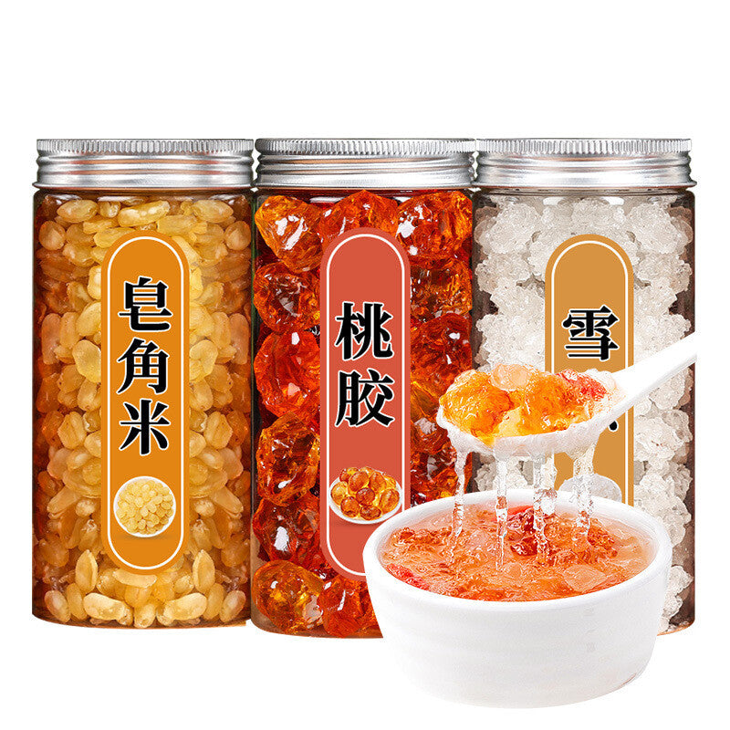 Peach Gum, Snow Bird's Nest, Soapberry 620g/3 Cans, Instant Soup Base