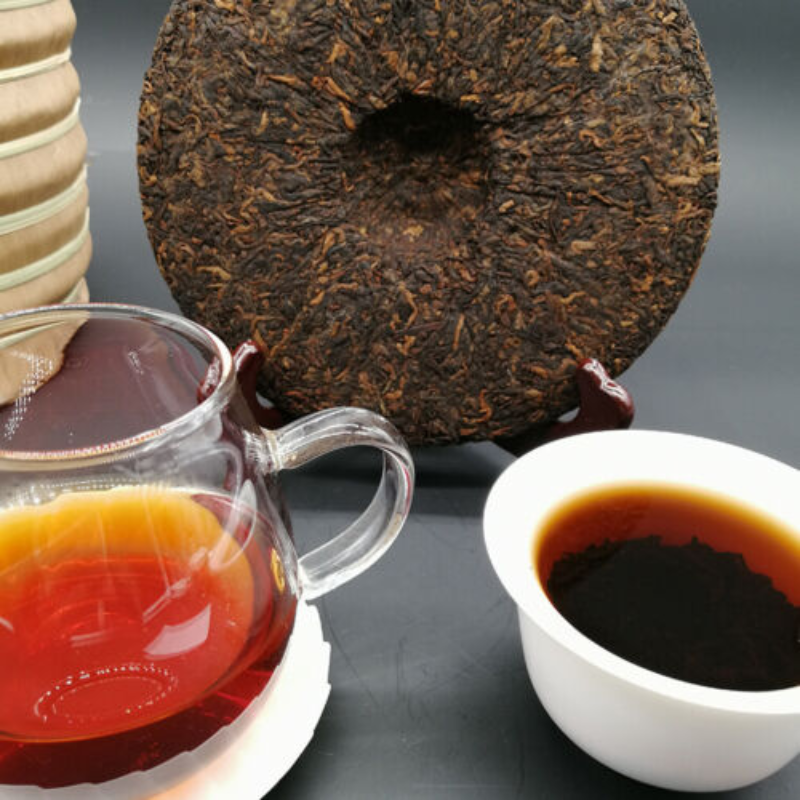 HelloYoung Tea Puerh Tea Cake Ripe Puer Cooked 357g Yunnan Tong Qing Hao Yiwu Mt. Old