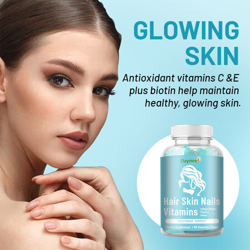 Hair Skin Nails Vitamins Gummies Glucose Syrup 60 Vegetarian Capsules Main image