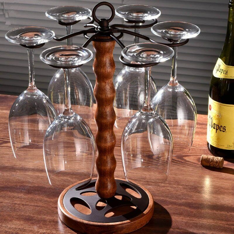 European Style Wine Glasses Rack Wooden Cup Rack Dining Table Decoration Gifts Secondary image