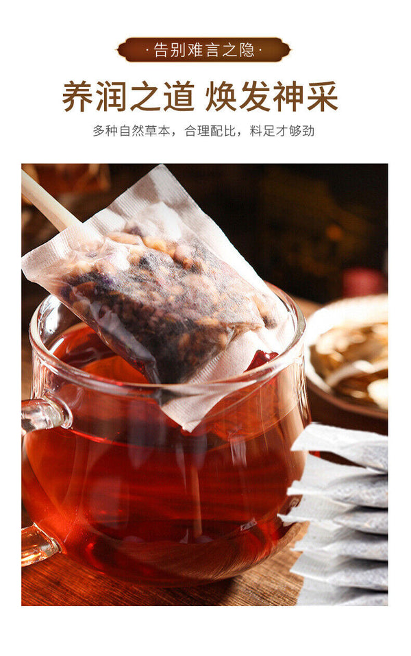 Ginseng Mulberry Black Goji Red Jujube Herbal Fruit Tea Healthy Drink