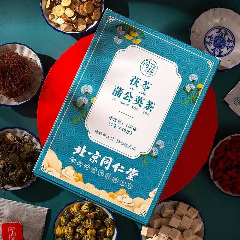 HelloYoung Cassia Chrysanthemum Tea Poria Dandelion Health Tea 同仁堂茯苓蒲公英茶120g菊花菊苣养生茶滋润肠胃改善便秘