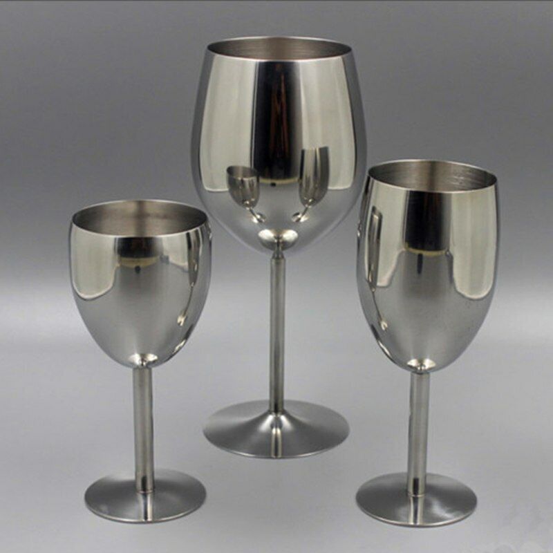 2Pcs Champagne Cocktail Drinkware Stainless Steel Wine Glasses Bar Wine Alcohol Secondary image