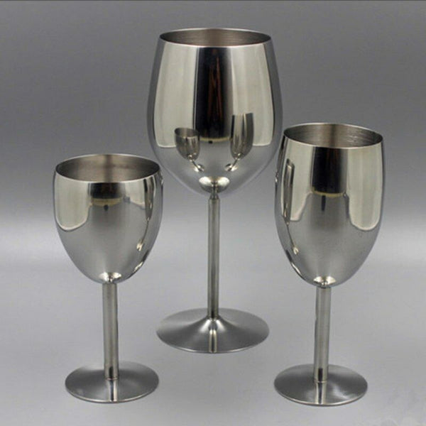 2Pcs Champagne Cocktail Drinkware Stainless Steel Wine Glasses Bar Wine Alcohol