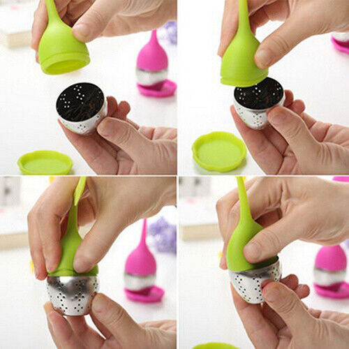 Silicone+Stainless Steel Infuser Tea Filter LooseLeaf Diffuser Mesh Tea Strainer