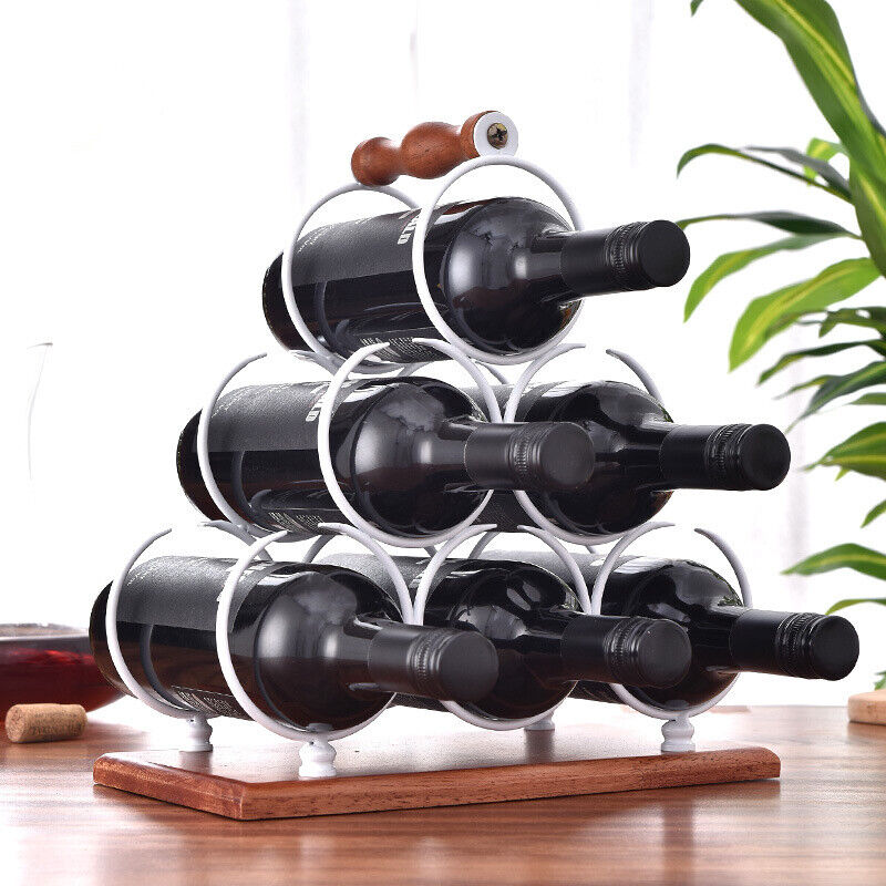 Freestanding Wine Rack Wine Whiskey Display Shelf Metal 6 Bottle Bottle Holder Main image