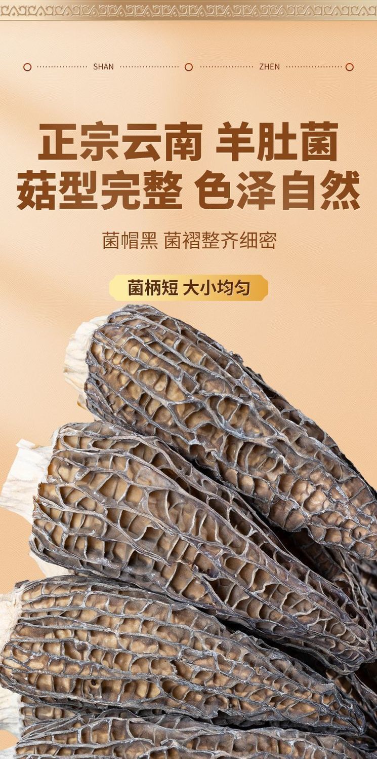 70g Yunnan Dried Morel Mushrooms – Premium Soup Ingredients, Bulk Pack