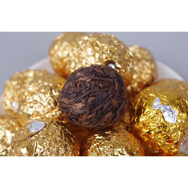 HelloYoung Dragon Pearl Ancient Tree Ripe Tea 500g Dragon Pearl Puerh Loose Tea Golden Bud
