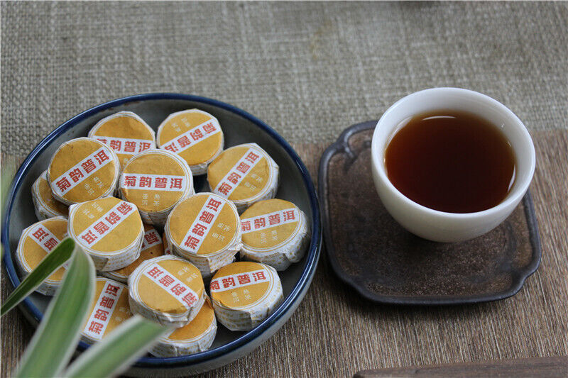 HelloYoung 500G 7gMini Chrysanthemum Pu-erh Ripe Tea Yunnan Chrysanthemum Pu-erh Round Cake
