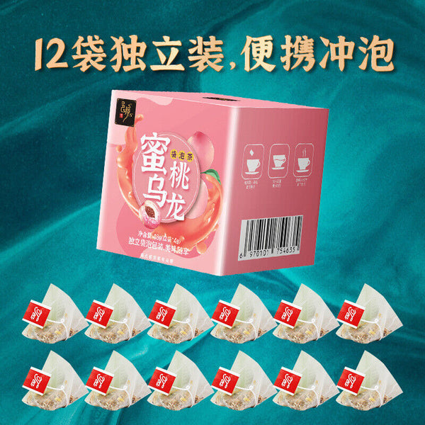 Fragrant Honey Peach Oolong Tea Flower Fruit Tea 48g (4g*12 Bags)