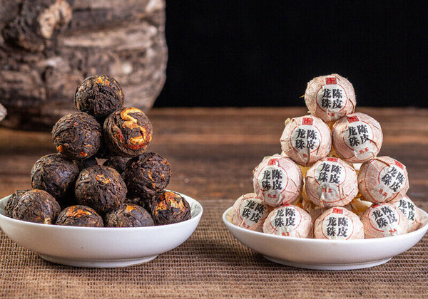 500g Yunnan Pu'er Tea Tangerine Peel Dragon Beads Xiao Tuo Old Ripe Tea Bulk