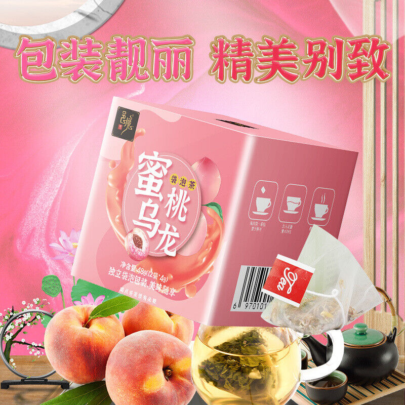 Fragrant Honey Peach Oolong Tea Flower Fruit Tea 48g (4g*12 Bags)