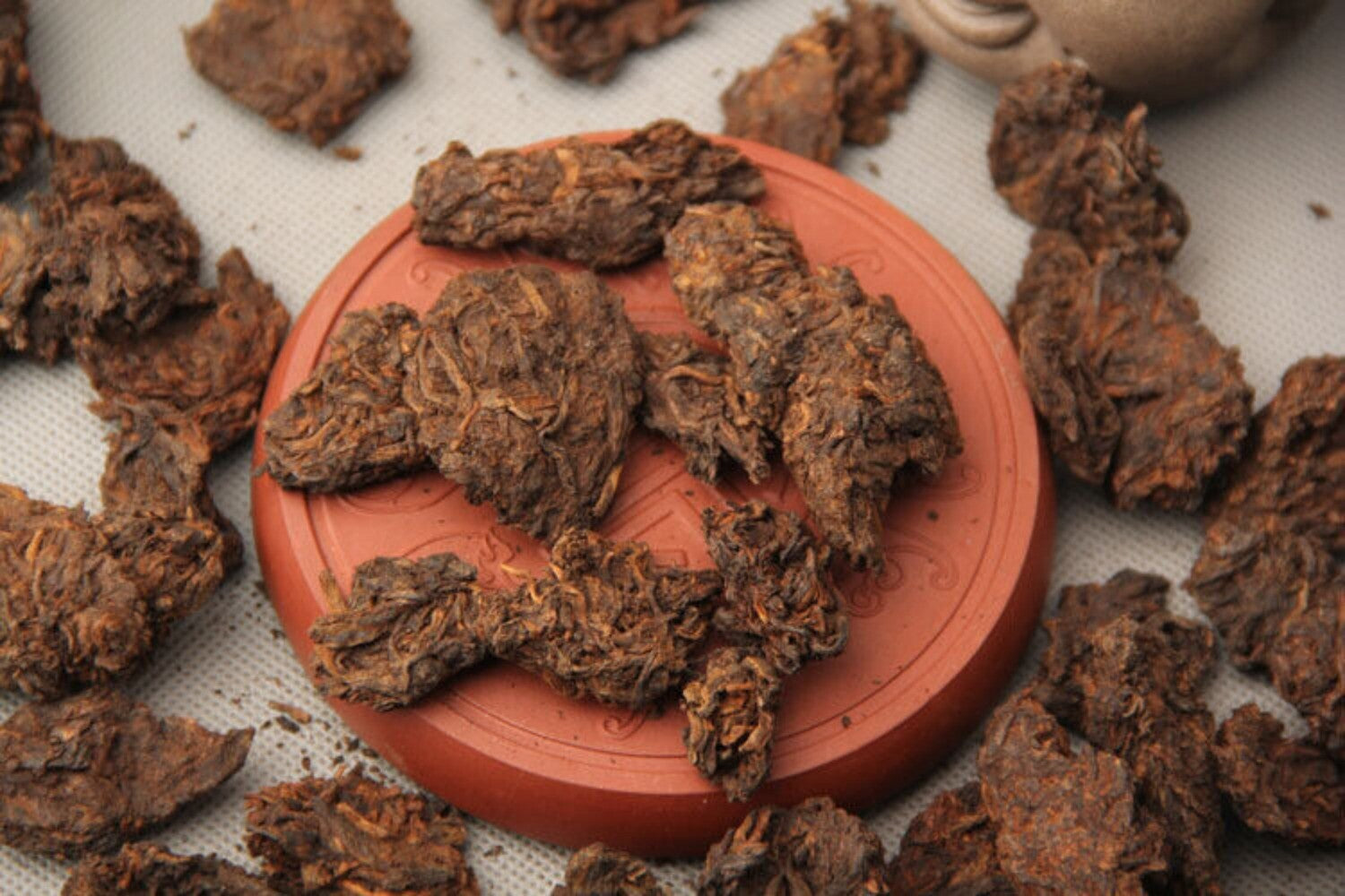 250g Supreme Aged Golden Buds Lao Cha Tou Pu'er Pu-erh Loose Tea Puer Ripe Shu