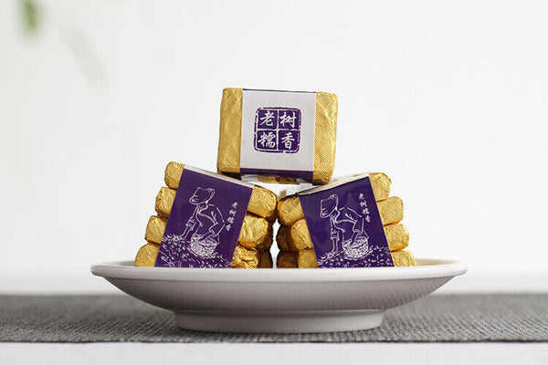 HelloYoung 500g Yunnan Pu-erh Ripe Tea Glutinous Aromatic Mini Square Brick Tea Thin Slices