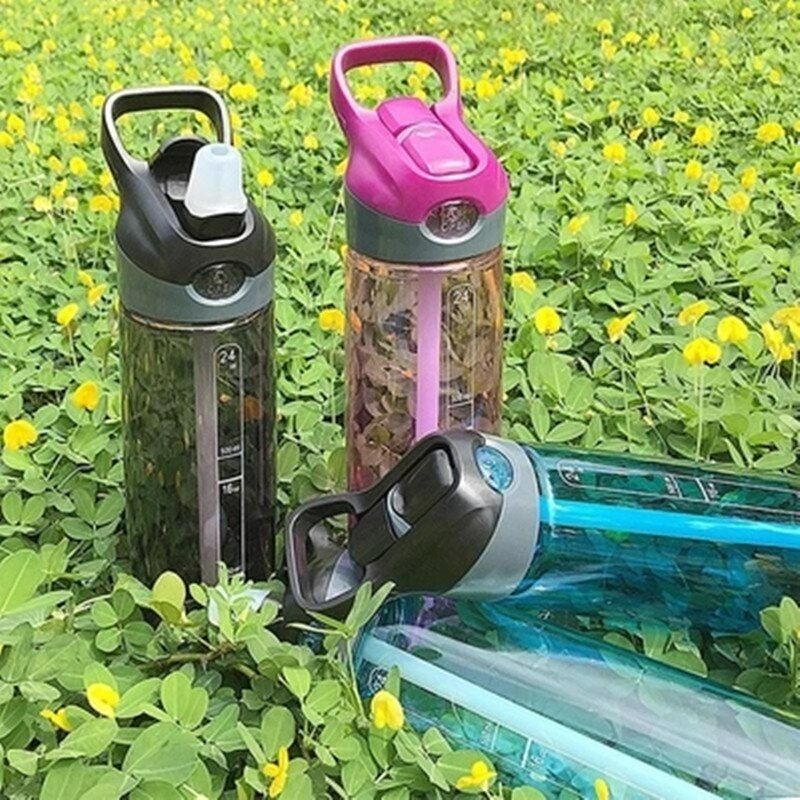Leak-proof Straw Drinkware Water Bottle Portable Bottle Sports Plastic Flask Lid