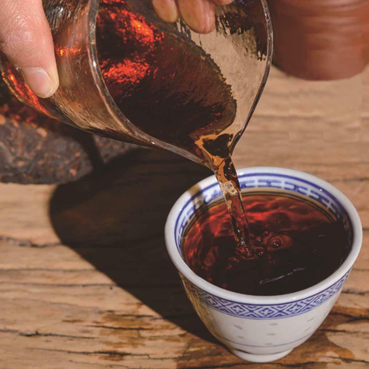 HelloYoung 357g Yunnan Premium Puerh Black Tea Handmade Qizi Wild Mountain Pu'er Tea Cake