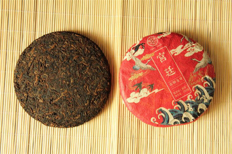HelloYoung 200g Cang Pu Golden Bud Puerh Tea Ripe Cake Tea Menghai Chen Xiang Pu'er Cake