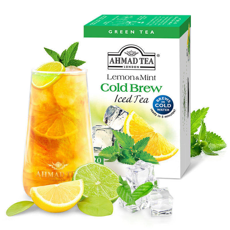Cold Brew Lemon Mint Green Tea Cold Brew Crafted Fruit Tea Bags 20 Count Main image
