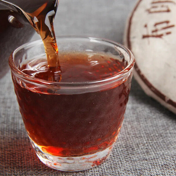 Menghai Pu'er Brown Mountain Palace Pu'er Cooked Old Tree Tea Cake 357g