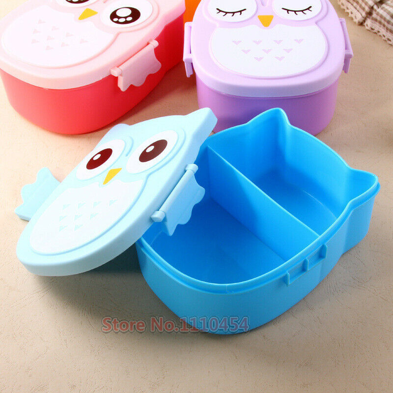 Children Portable Bento Box Cartoon Owl Lunch Meal Box Microwave Oven Tableware