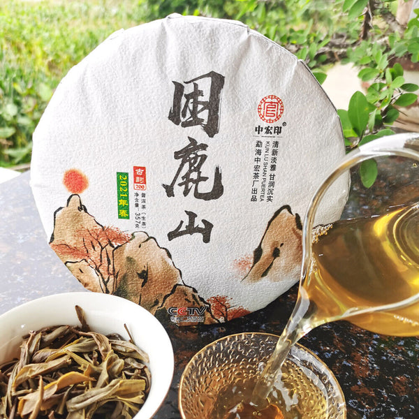 HelloYoung Top Zhonghongying KunLushan Cha Ancient Tree Tea 357g Organic Pu'er Spring Tea