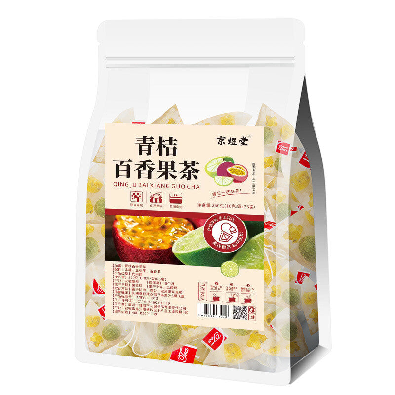 Green Kumquat Passion Fruit Herbal Tea with Rock Sugar Natural Fruit Blend