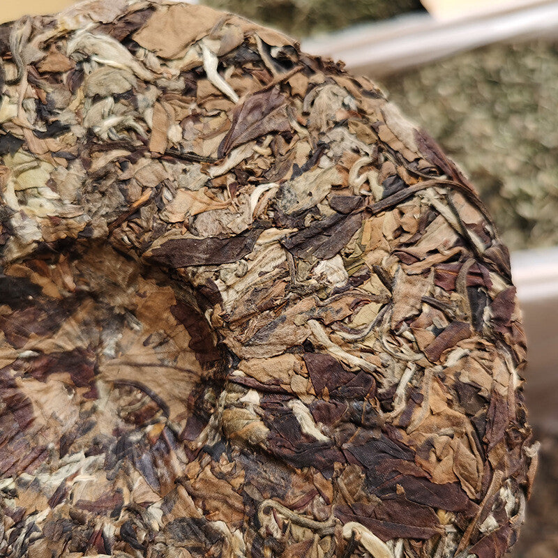 357g Hand Made Graphite Pressed Old White Tea Tea Cake  Organic Yunnan White Tea Secondary image