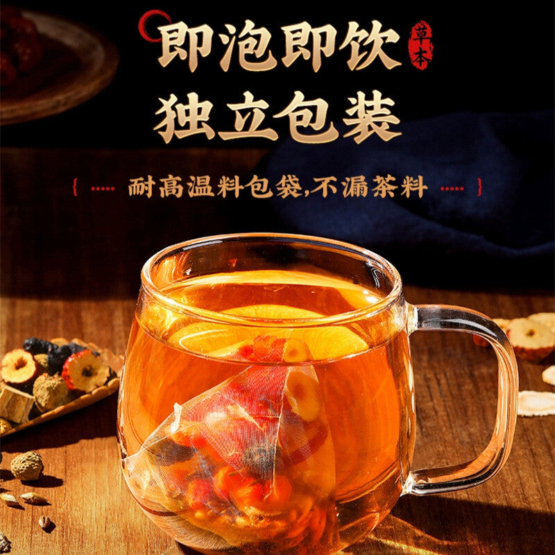 Men's Health Tea for Replenishing Energy Ginseng Huangjing Ten Treasures Tea