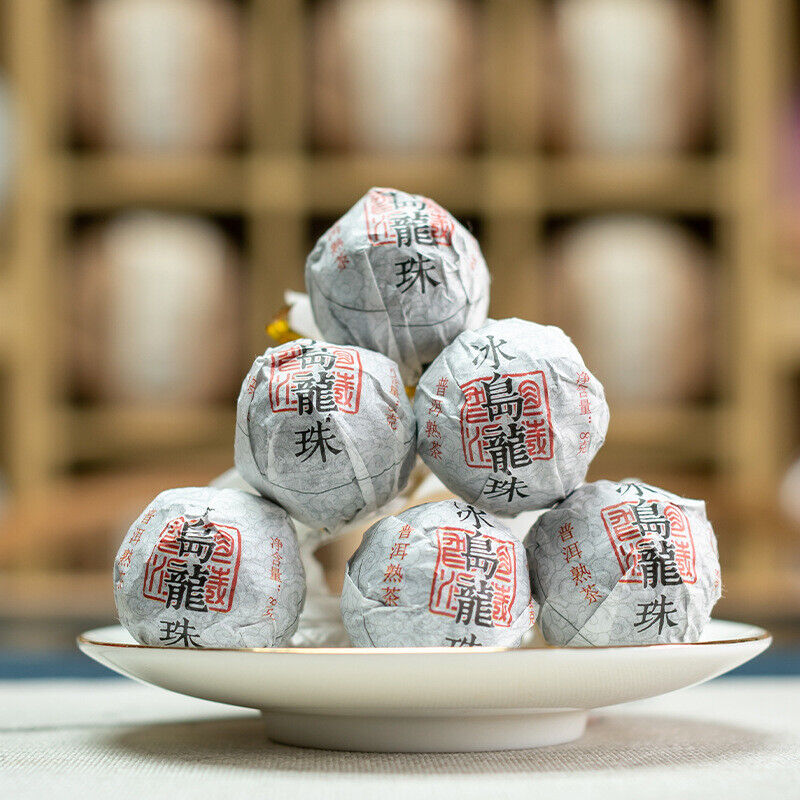 HelloYoung 8g/pastille Icelandic Dragon Pearl Pu-erh Ripe Tea Small Tuocha Dragon Pearl