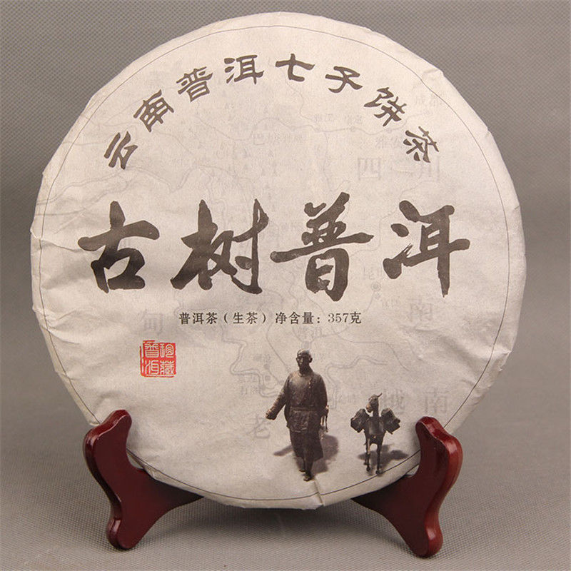 HelloYoungChina 357g Spring Puer Cake Pu Erh Raw Pu-erh Green Tea Handmade Fermented Leaf Main image