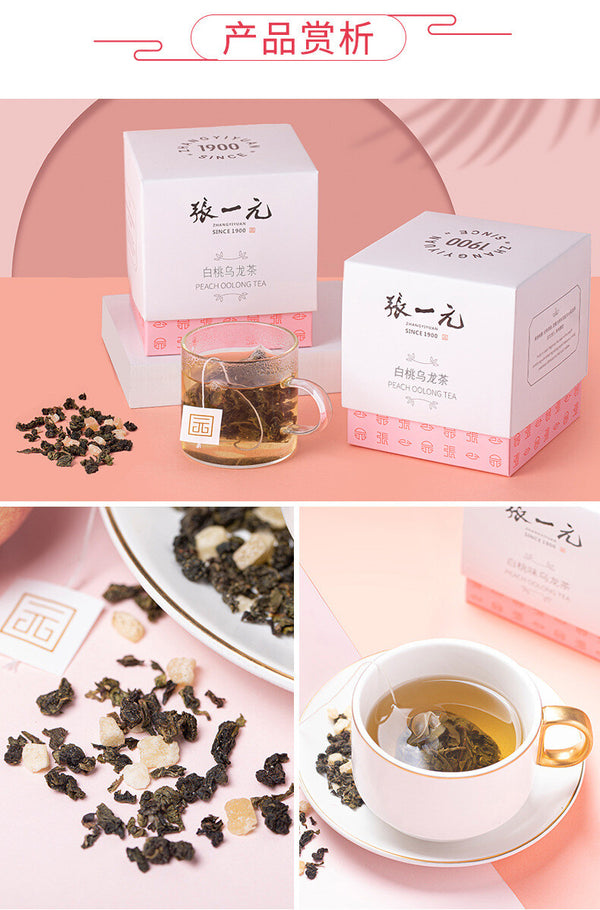 Premium White Peach Oolong Tea Bags with Honey Peach Flavor Cold Brew 30g