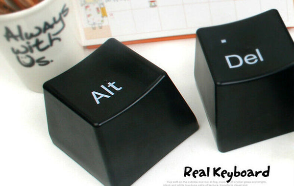 3Pcs/Set Coffee Tea Cup Keyboard Box Ctrl+Alt+Del  Suger Container Jar Cup+Tray
