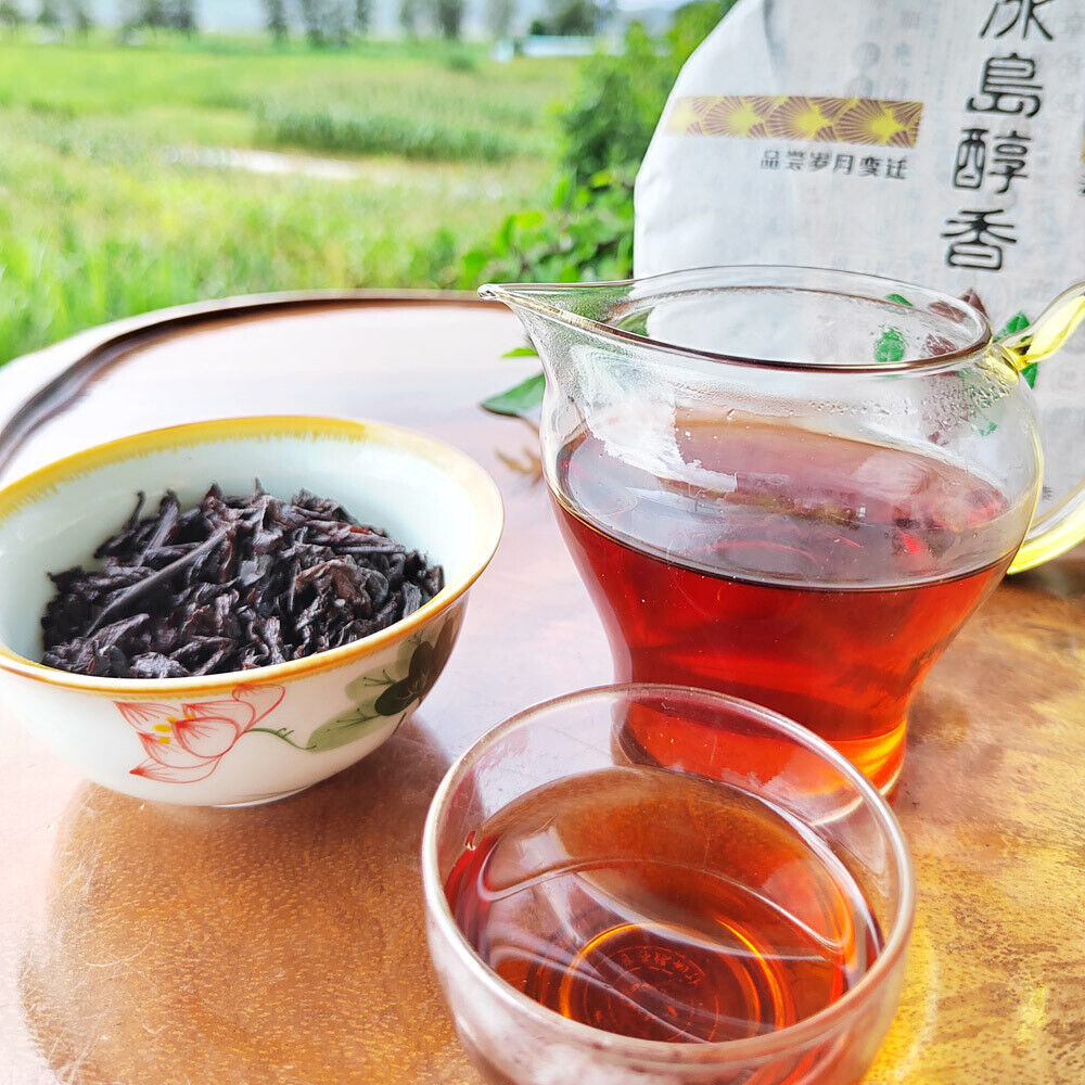 HelloYoung Icelandic Pu'er Ripe Tea Mengku Ancient Tree Ripe Tea Cake Pu'er Tea HongJinYin