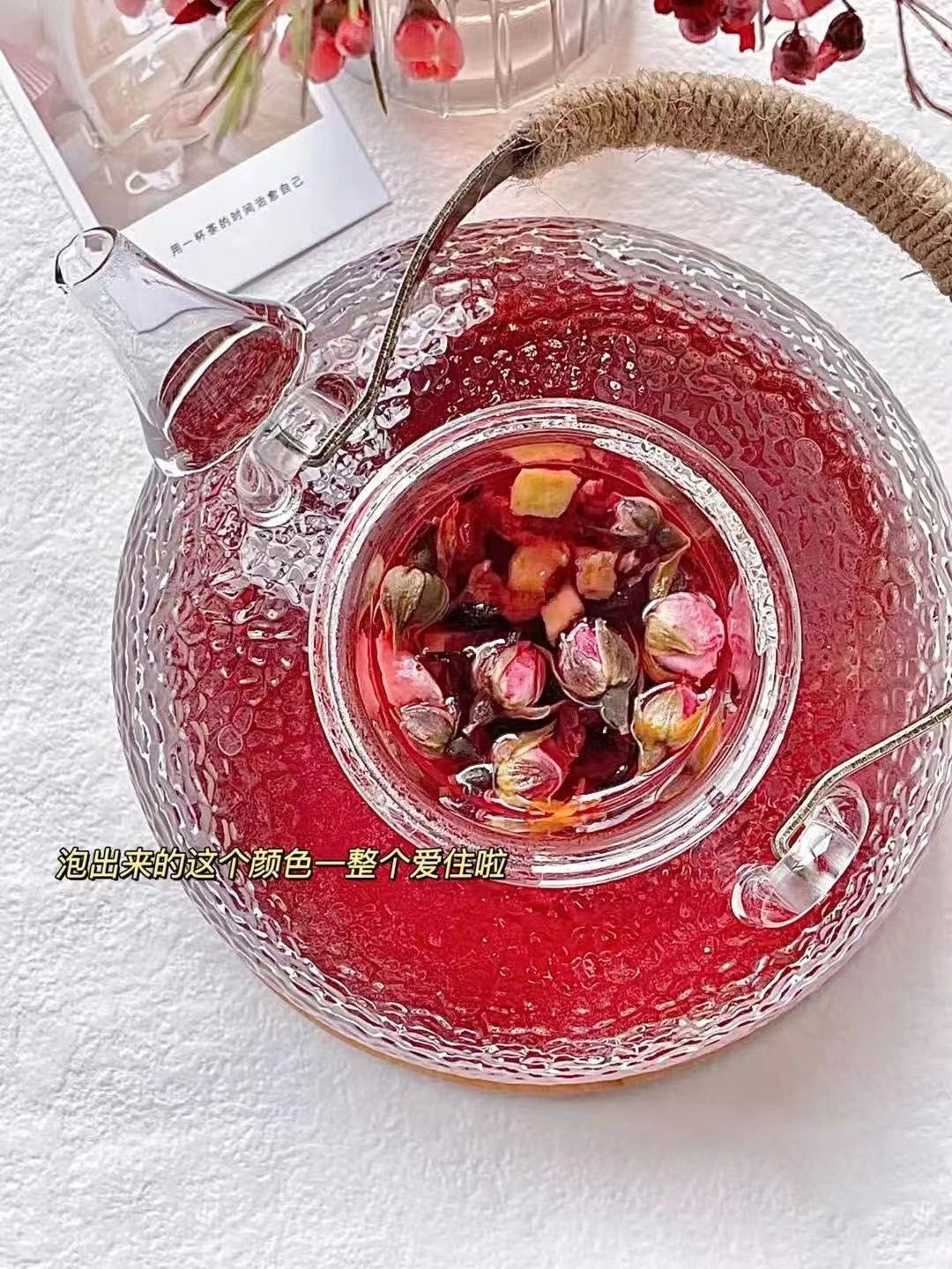 Blueberry Peach Fruit TeaHigh-value fruitsEye careBeauty and beautyFloral tea