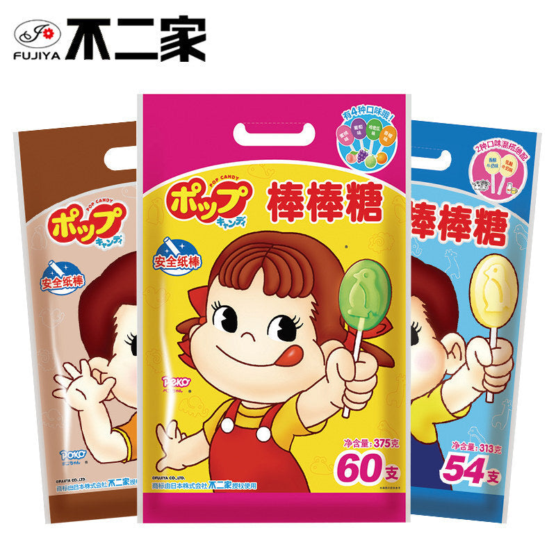 60 Pieces Lollipops Childhood Candy Gift Pack Snack 不二家棒棒糖60支童年糖果大礼包零食小吃小超市圣诞糖果