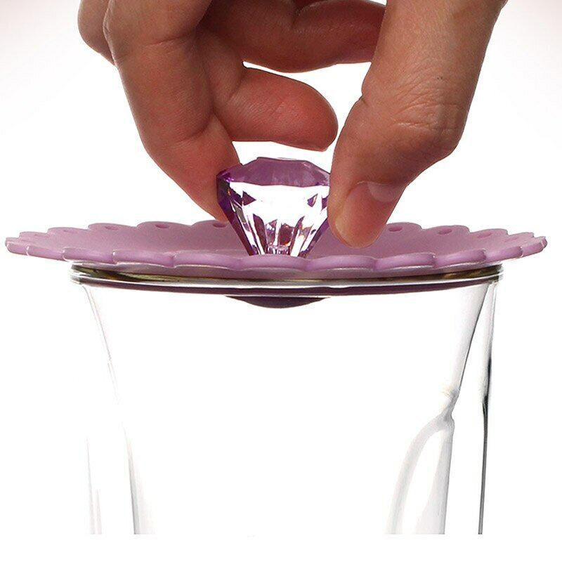 Cup Lid Bowl Cover Dustproof Leakproof Reusable Lid Diamond Insulation Cover