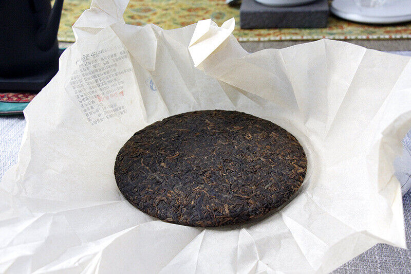 HelloYoung 357g Yunnan Pu'er Ripe Tea Aged Pu'er Ripe Cake Tea Menghai Qizi Cakes Black Tea