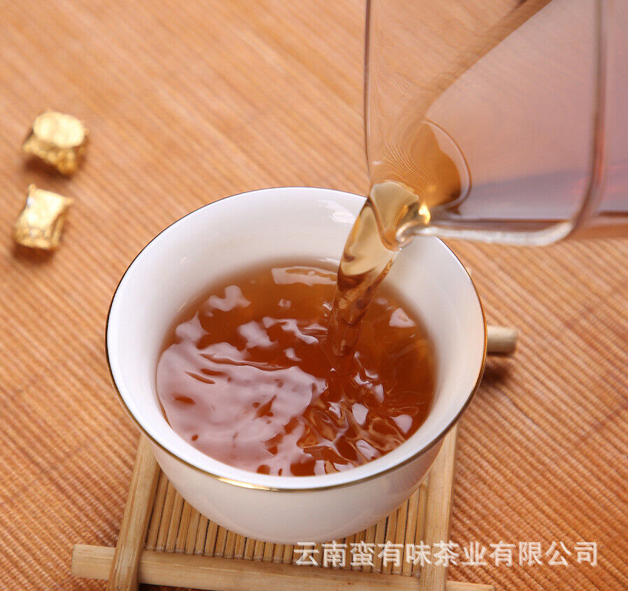 HelloYoung 500g Long Yin Puerh Tea Cream Aged Puerh Ripe Tea Instant Tea Square Tea Cream