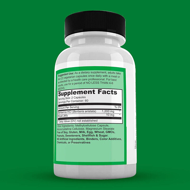 2 Flaschen Pillen Blutzucker Support Supplement 1200mg Berberin Zimt Extrakt