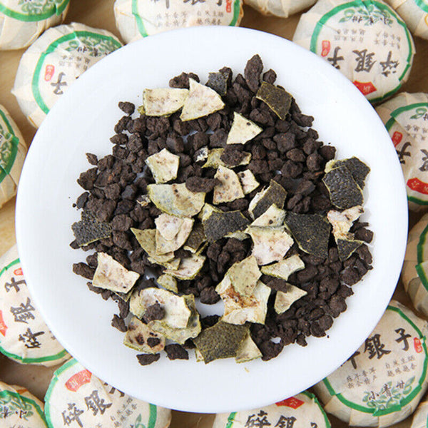 HelloYoung Pu-Erh Tea Crushed Stone Tea Little Green Mandarin Pu'er Tea 500g Tangerine Peel